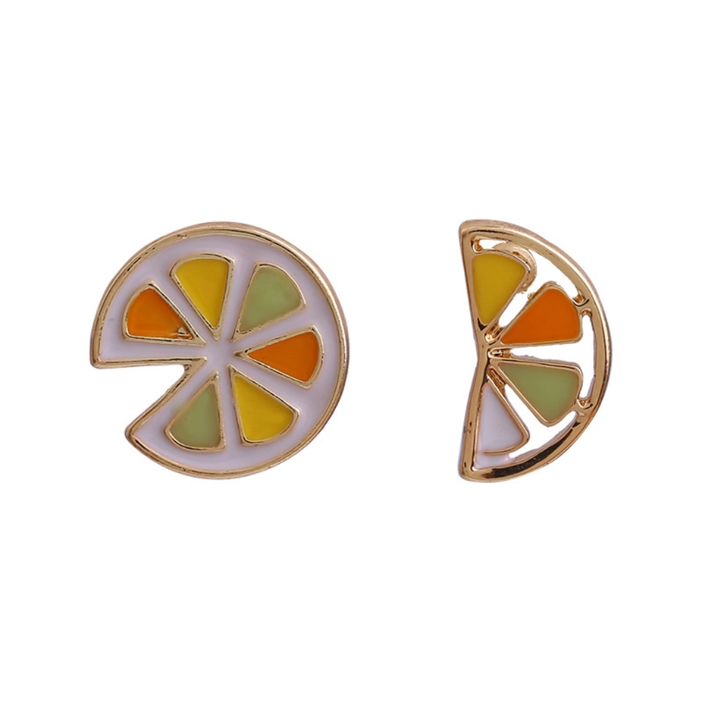 Cute Girly Citrus Orange Slice Earrings - Picture 3 of 3